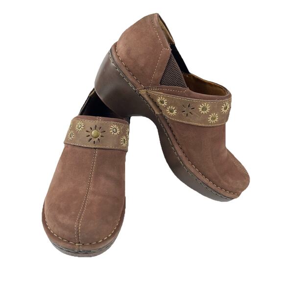 Ariat Westlake Womens Clogs 6.5B Brown Leather Floral Studded Slip On Equestrian - Picture 2 of 12